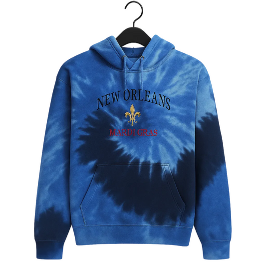 EMBROIDERY TIE DYE HOODIE
