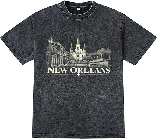ACID WASH T-SHIRT FRONT ONLY
